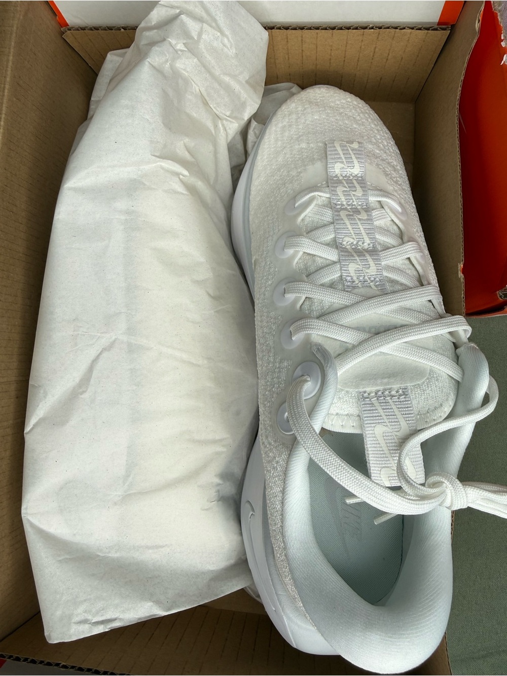 Nike White Knit Low-Top Running Shoe